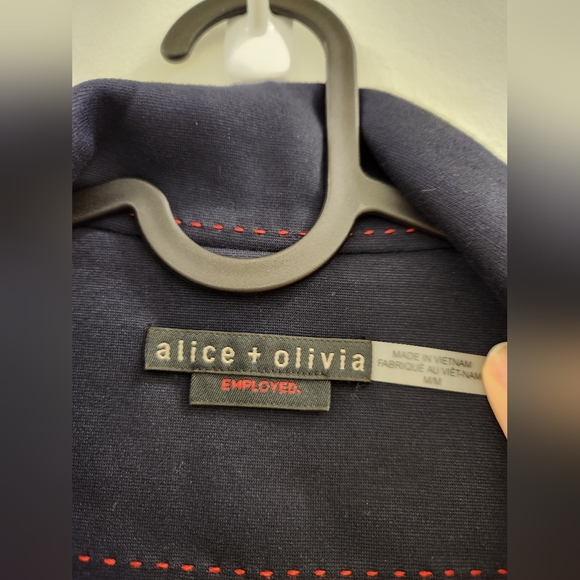 NWOT Alice + Olivia navy blue blazer with bow - Picture 3 of 7